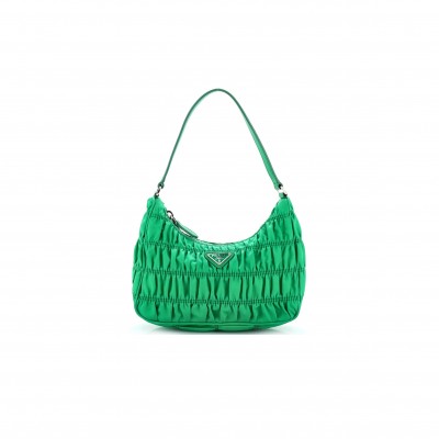 PRADA TESSUTO NYLON GAUFRE SHOULDER BAG MENTA 1NE204 (22*13*6cm)
